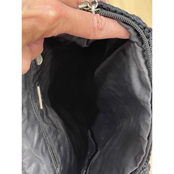 The Sak Black Crochet Handbag Tote Hobo Boho Bag EUC - Picture 8 of 9